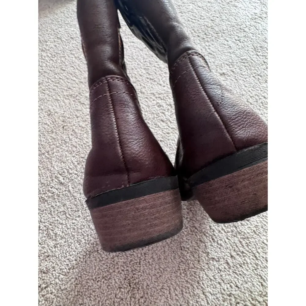 Cat & Jack Brown Faux Leather Cowgirl Boots Western Big Girls Size 5 Country